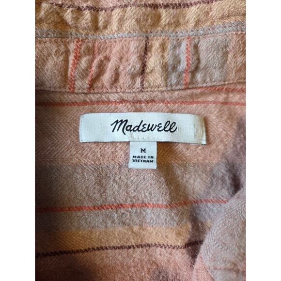 Madewell Linen Button down Short Sleeve Camp Shirt Womens Medium - Picture 2 of 6